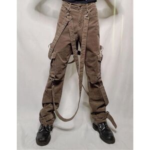 Brown Corduroy Punk Bondage Pants Winter Holiday Medium Unisex New with Tag